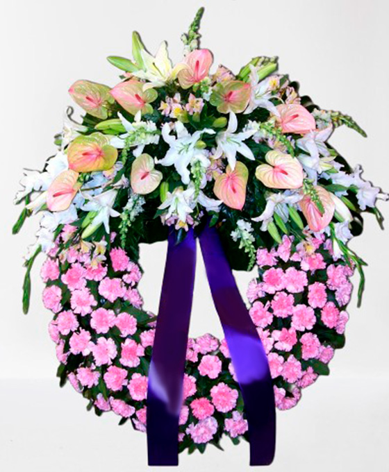 Corona de flores para difuntos