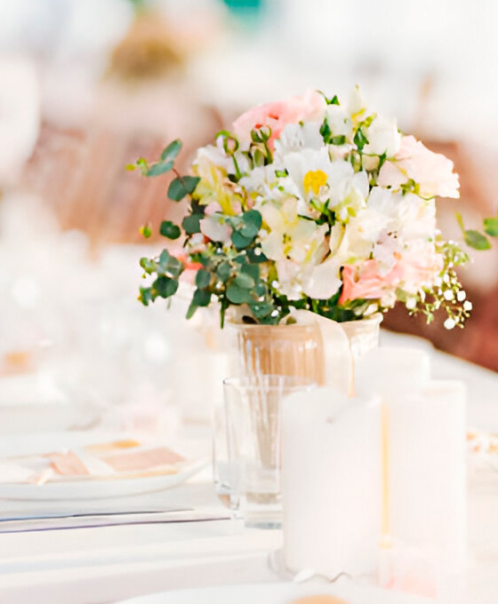 Decoración de mesas para bodas en Gijón